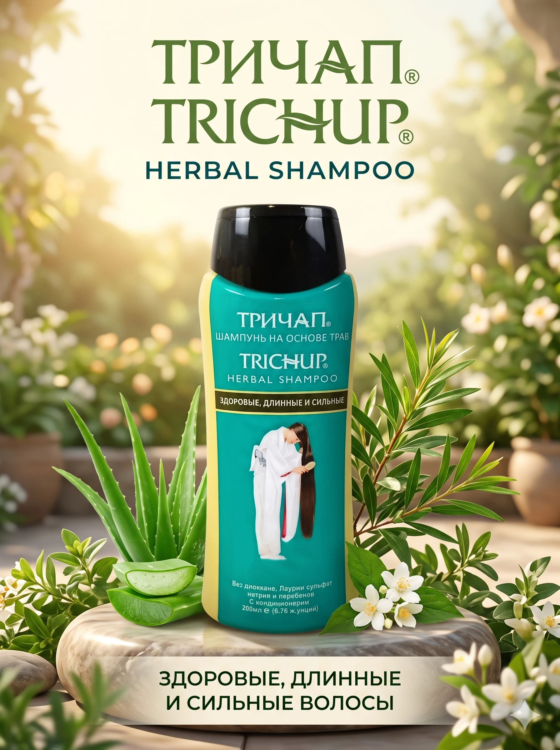 Травяной шампунь Trichup (Здоровые, длинные и сильные волосы), 200 мл