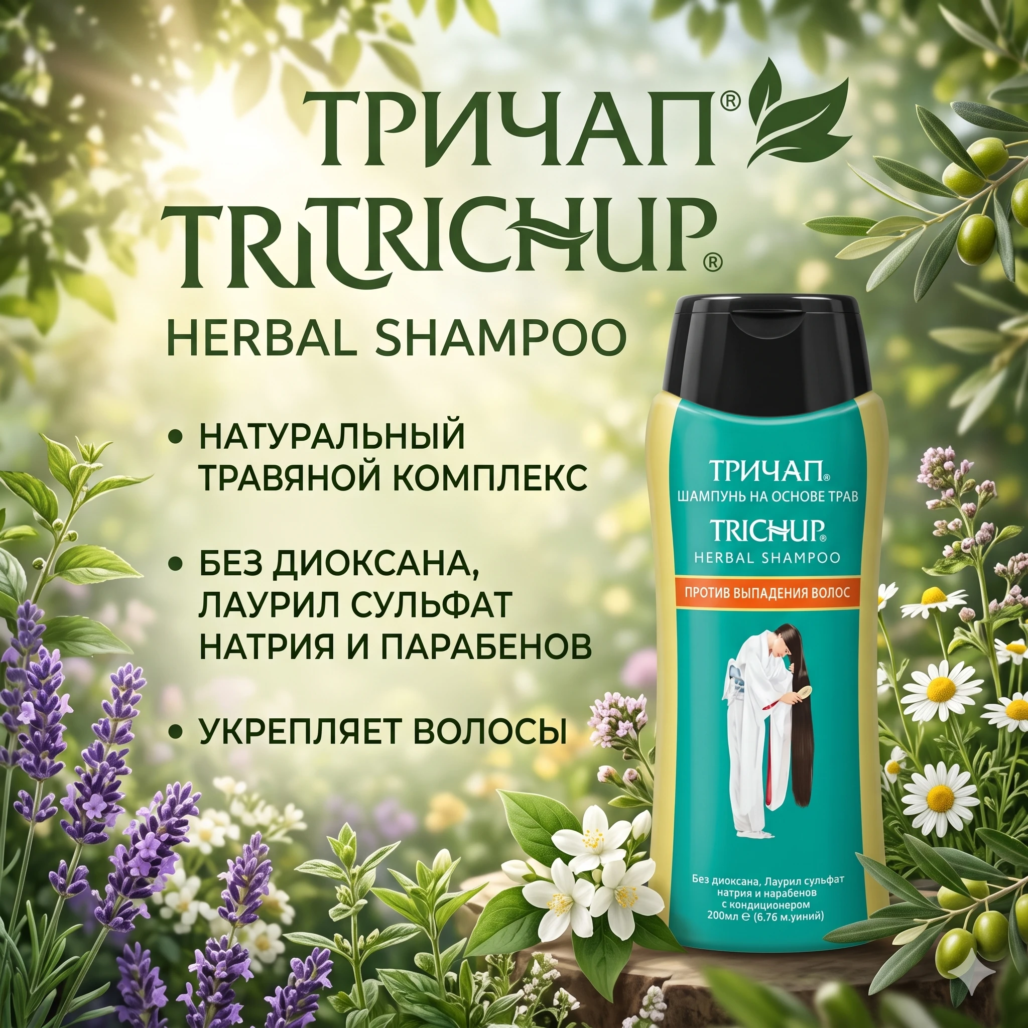 Травяной шампунь Trichup (Против выпадения волос), 200 мл
