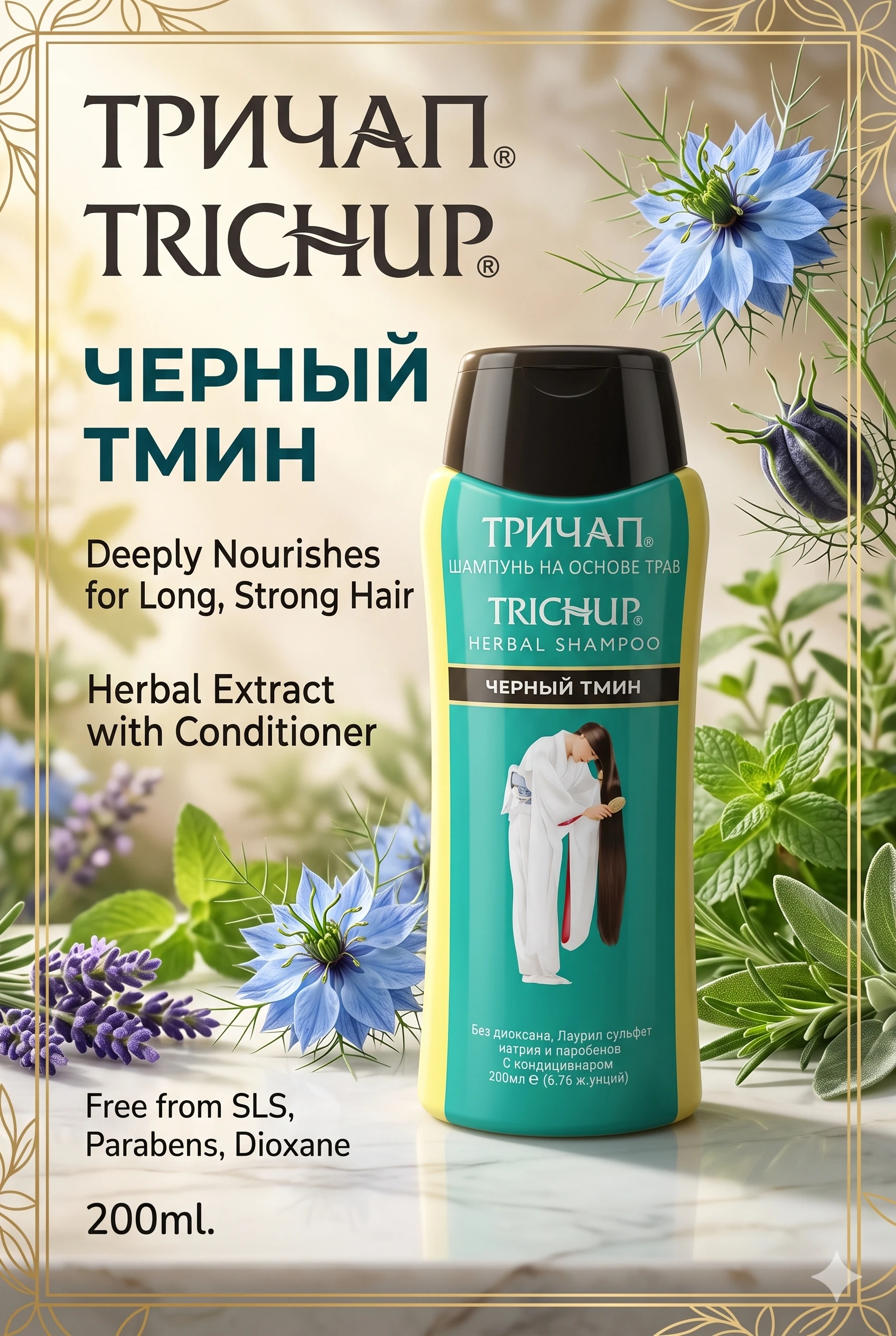 Травяной шампунь Trichup (Черный тмин), 200 мл