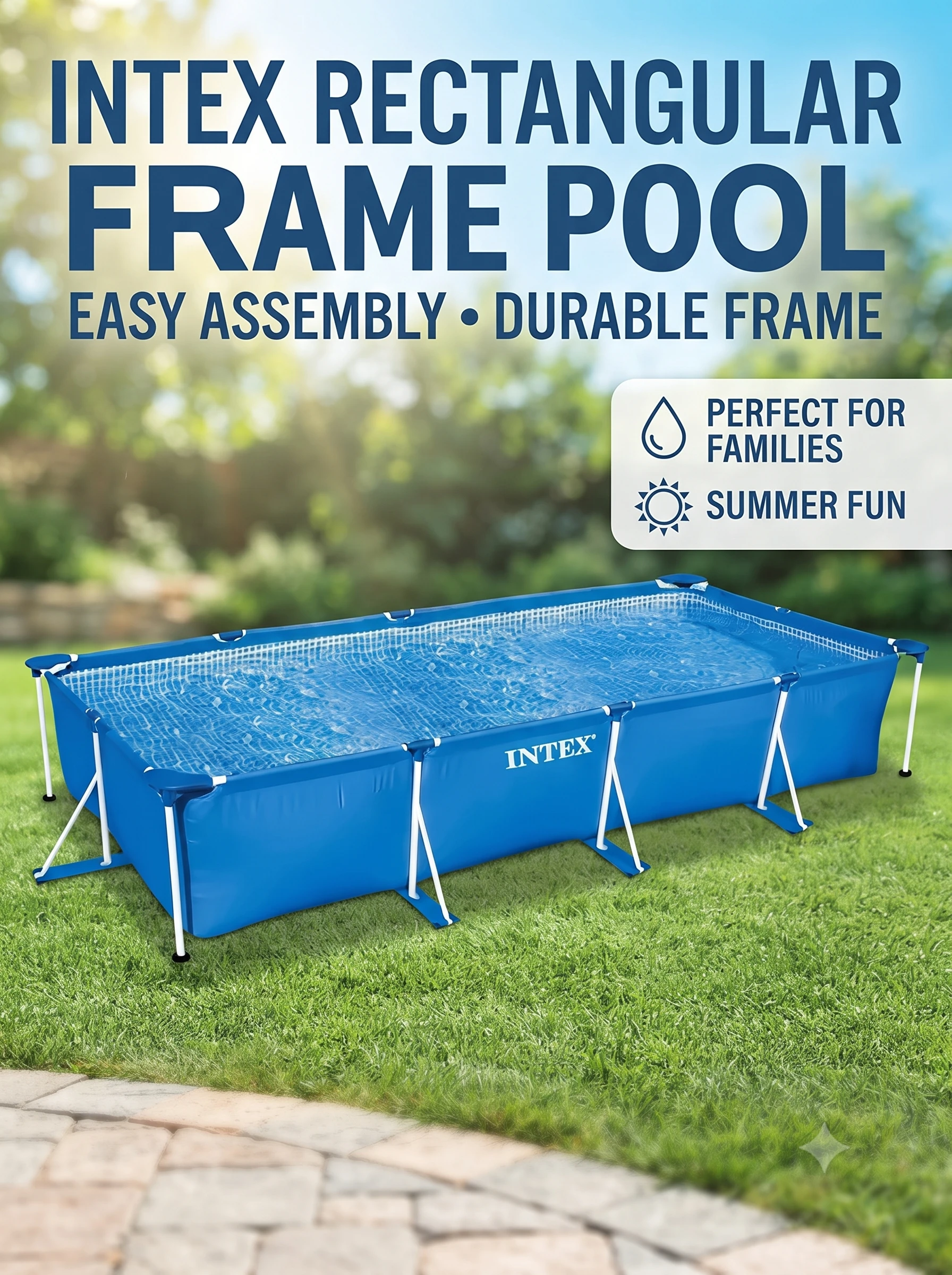 Бассейн Intex Rectangular Frame 28273, 450х220 см