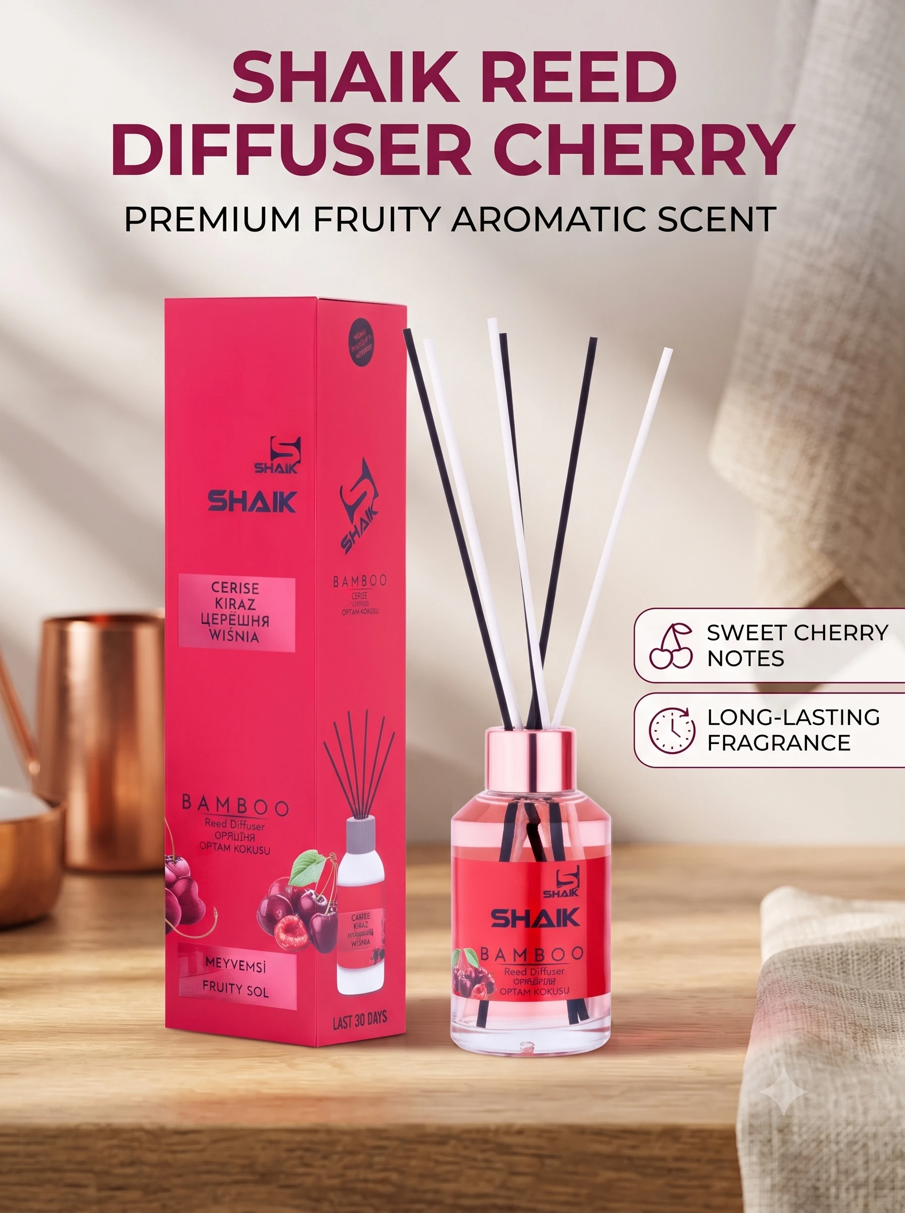 Аромадиффузор Shaik BAMBOO CERISE B-1050 (Церешня, 115 мл)