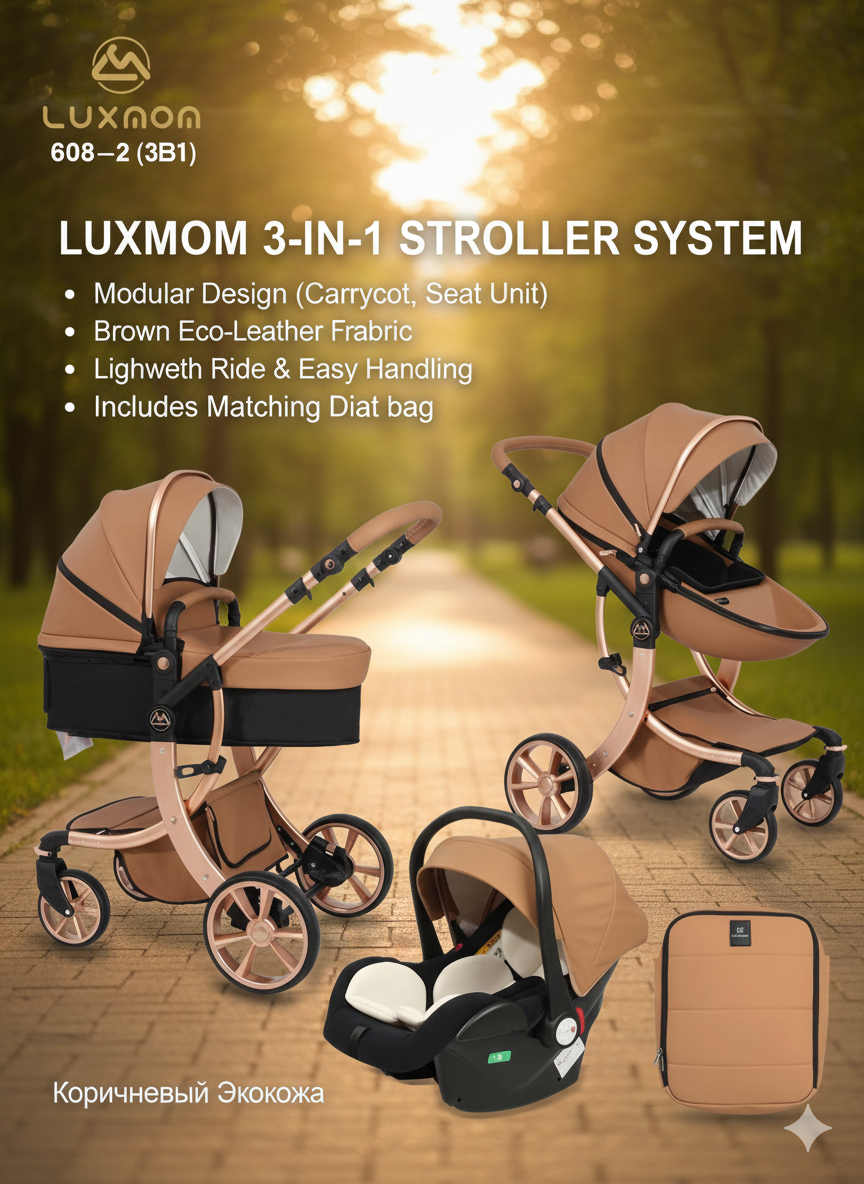 Детская коляска Kidilo 609+C 2 в 1, зелёный