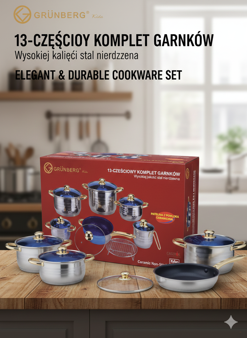 Набор посуды Grunberg GR-886, 13 предметов