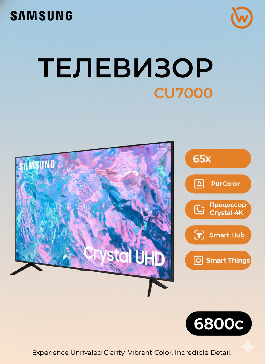 Телевизор Samsung UHD CU7000 (65")
