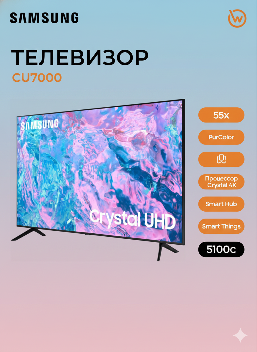Телевизор Samsung UHD CU7000 (55")