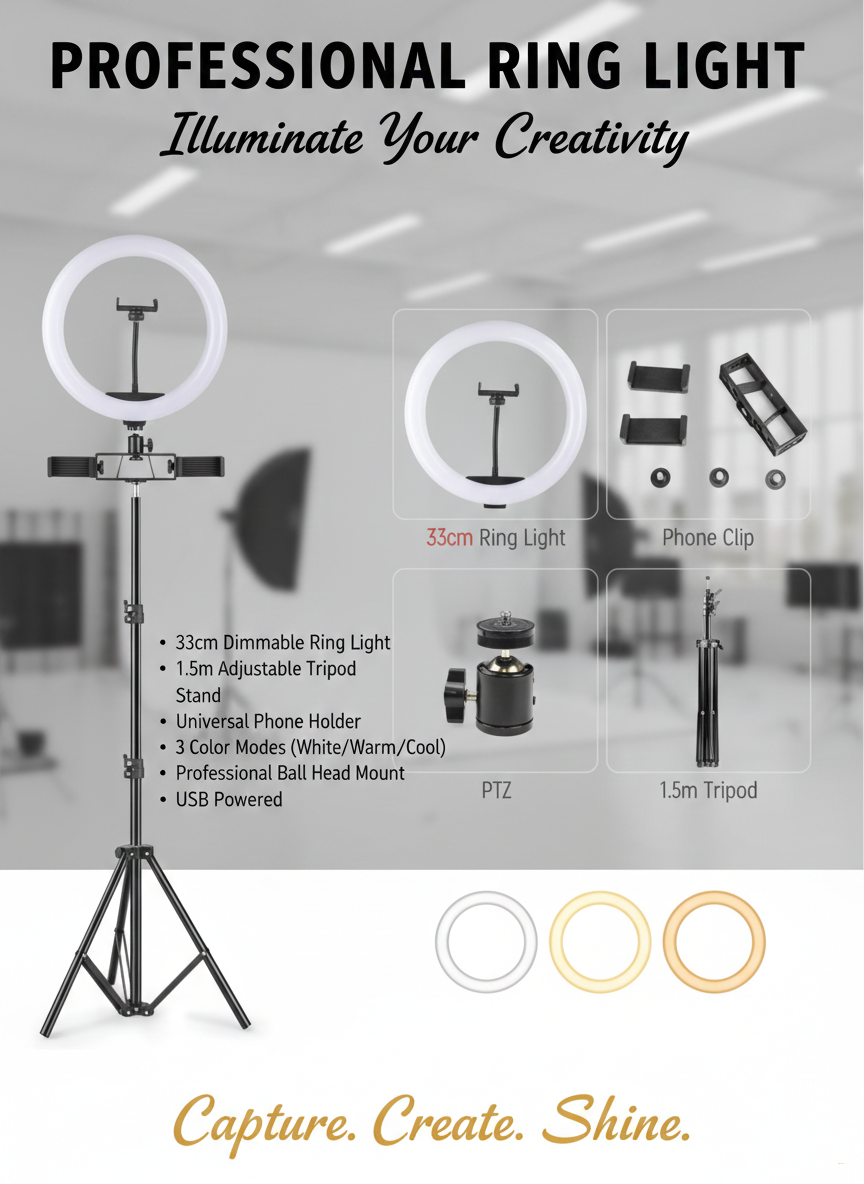 Кольцевой светодиодный светильник для селфи