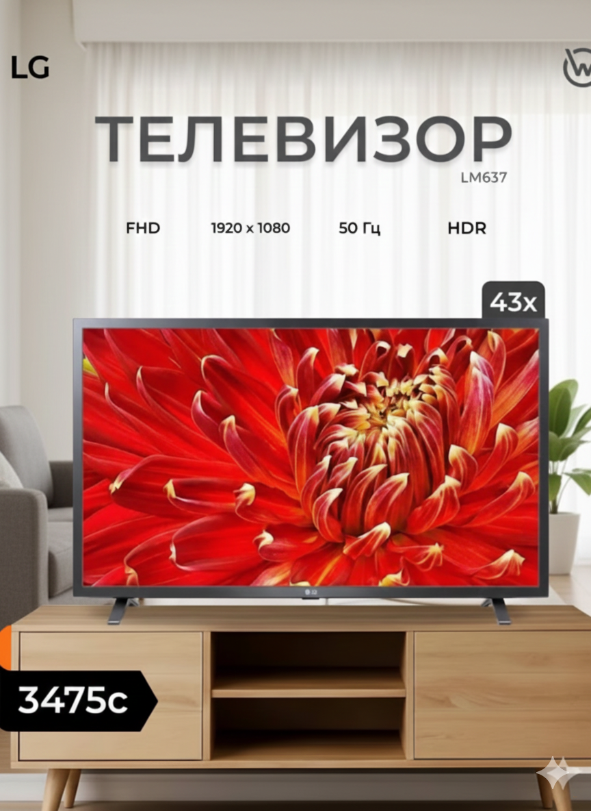 Телевизор LG FHD LM637 (43")