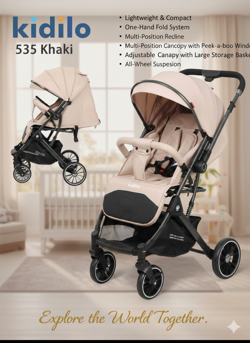 Детская коляска Kidilo 535 (цвет хаки)