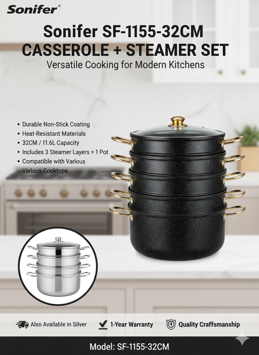 Мантоварка Sonifer SF-1155 (32 см, 11.6 л)