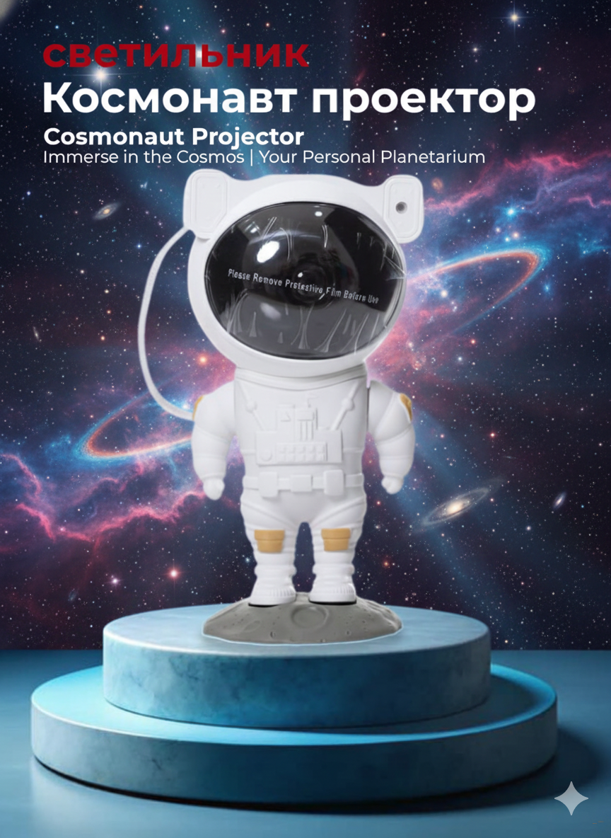 Детский ночник-проектор звездного неба "Космонавт"
