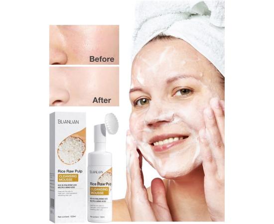 Пенка для умывания с экстрактом риса, Bioaqua Rice Raw Pulp Cleanser, 100 г