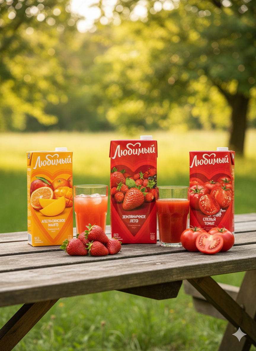 Напиток сокосодержащий Любимый Вишневая Черешня,   1,93 л