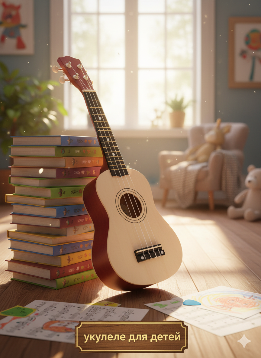 Деревянная игрушка-укулеле для детей