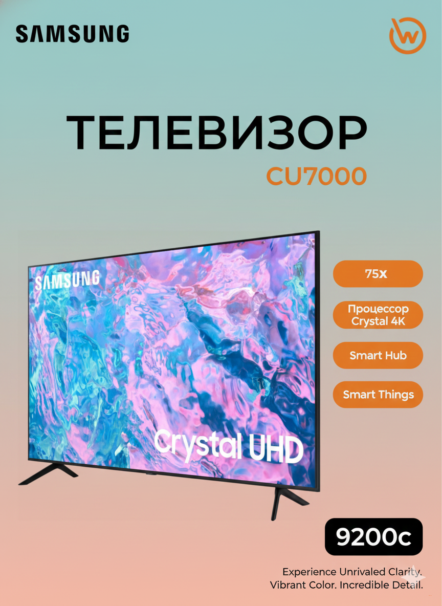 Телевизор Samsung UHD CU7000 (75")
