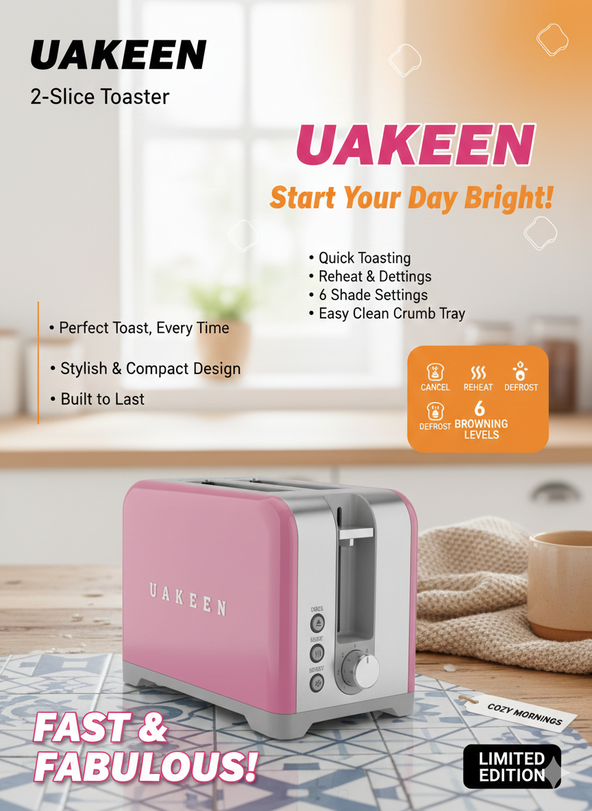 Тостер UAKEEΝ 2 SLICES