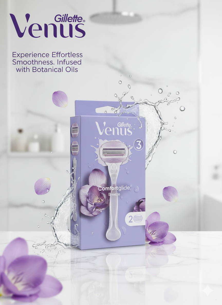 Женская бритва Venus Comfort Glide Breeze с 2сменными кассетами