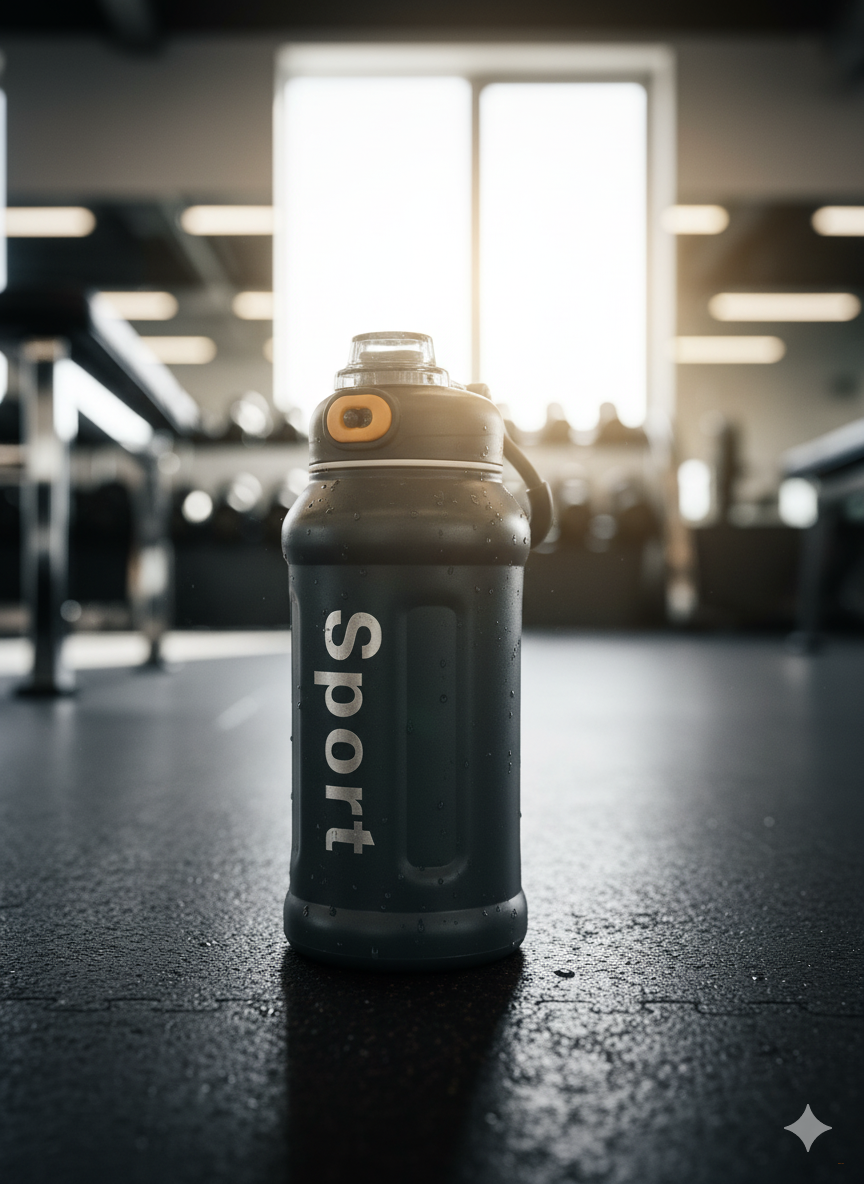 Фляга спортивная, светло-серый