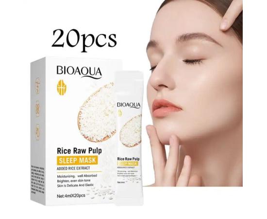 Ночная маска для лица, Bioaqua Rice Raw Pulp, в саше с экстрактом риса, 4 мл  20 шт