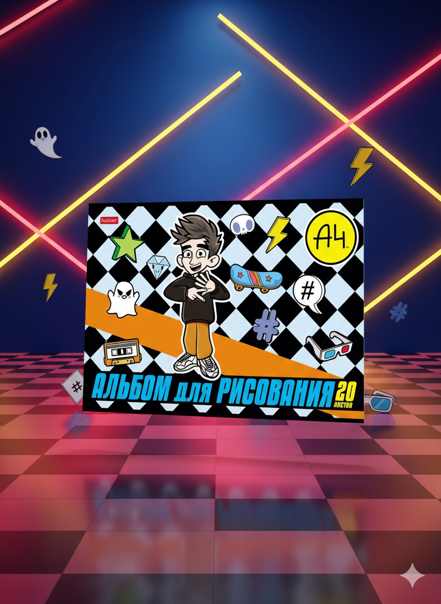 Альбом для рисования Hatber Влад А4 20А4В-Влад, на скобе, А4, 20 листов