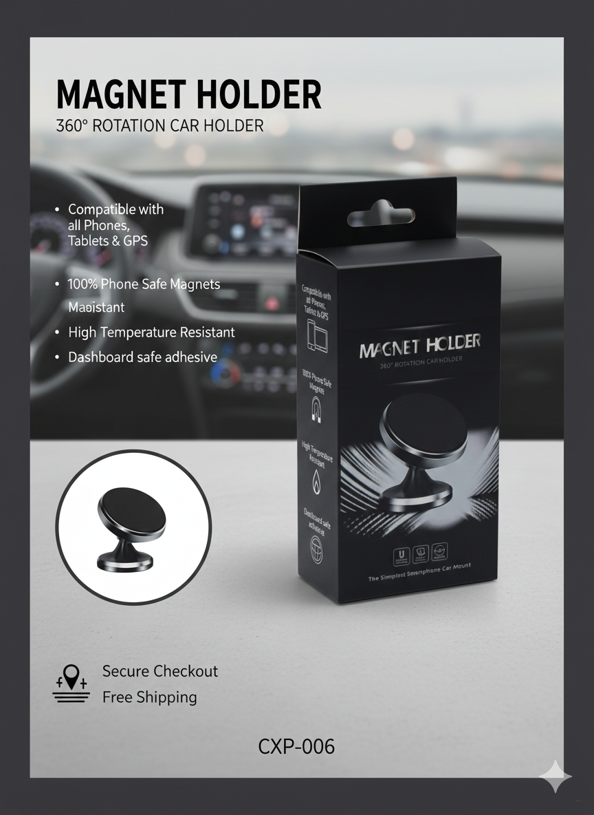 Держатель для телефона, автомобильный, магнитный