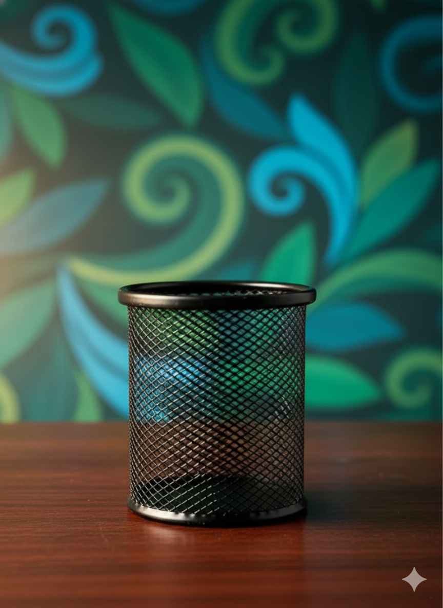 Подставка для канцелярских принадлежностей J.Otten 9х10 металл сетка черная цилиндр