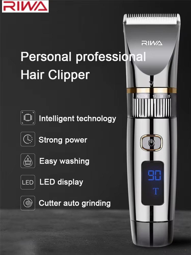 Беспроводной триммер для стрижки волос и бороды RIWA RE-6501T, с дисплеем