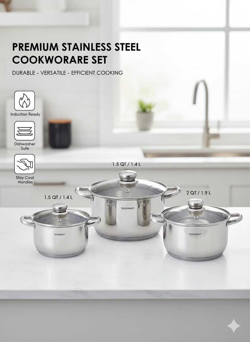 Набор посуды Kaiserhoff KH9913, 3 предметов