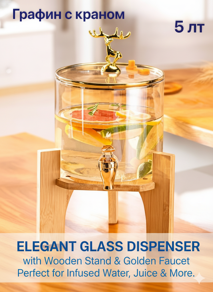 Стеклянный графин для чай кофе мохито и компот