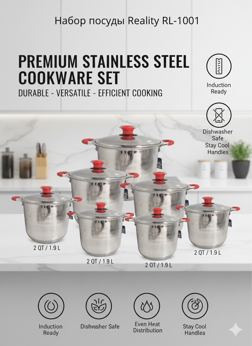 Набор посуды Reality RL-1001, 10 предметов