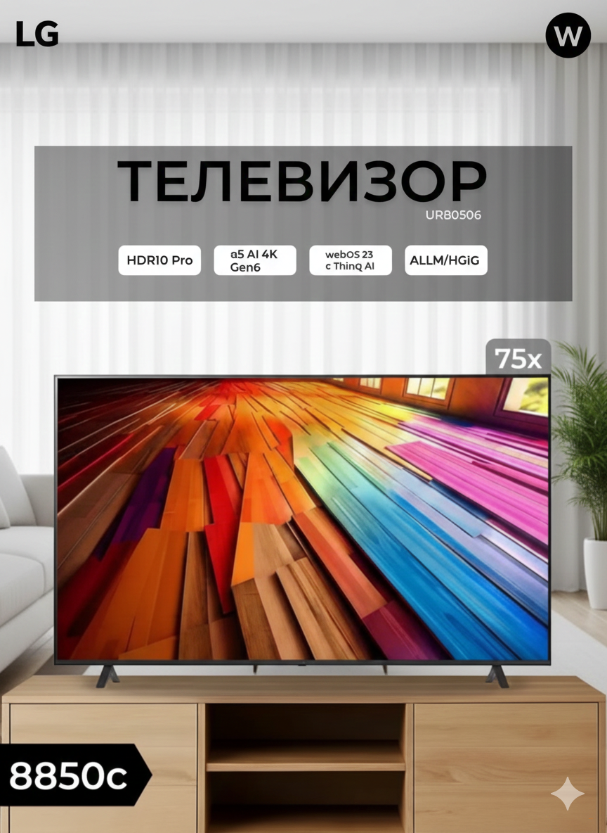 Телевизор LG UHD UR80506 (75")