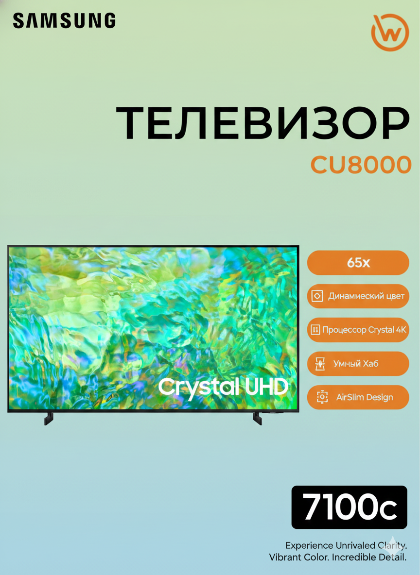 Телевизор Samsung UHD CU8000 (65")