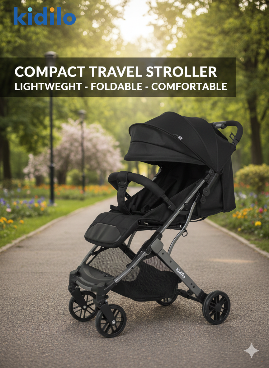 Детская коляска Kidilo K8 Pro, чёрный