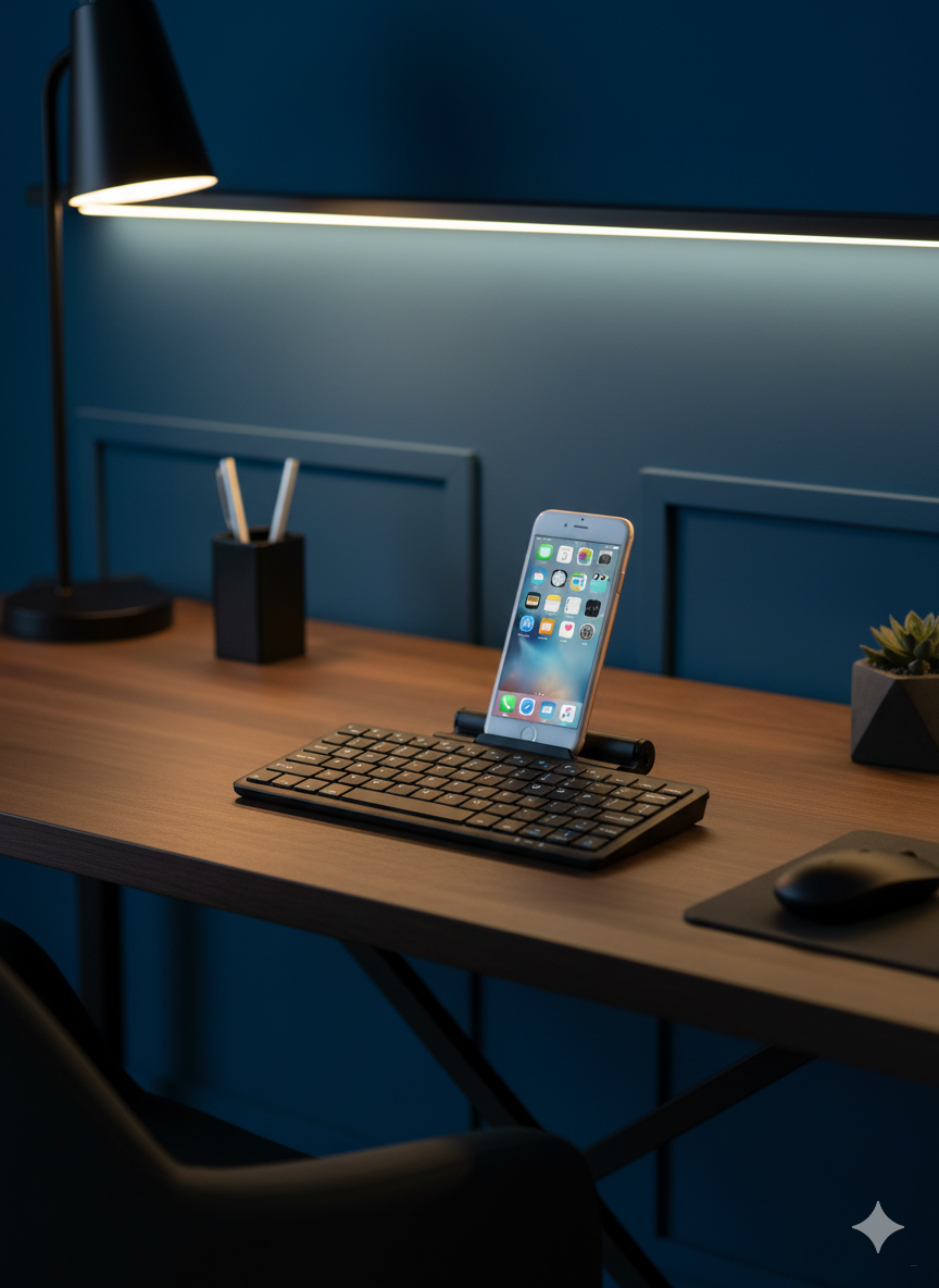 Складная клавиатура — беспроводная Bluetooth-клавиатура с аккумулятором и держателем для iOS / Android / ПК