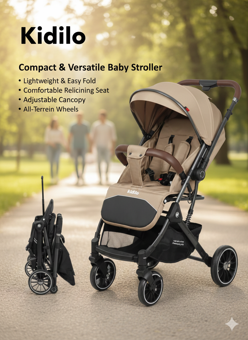 Прогулочная Прогулочная коляска Kidilo K535 (кофейная)