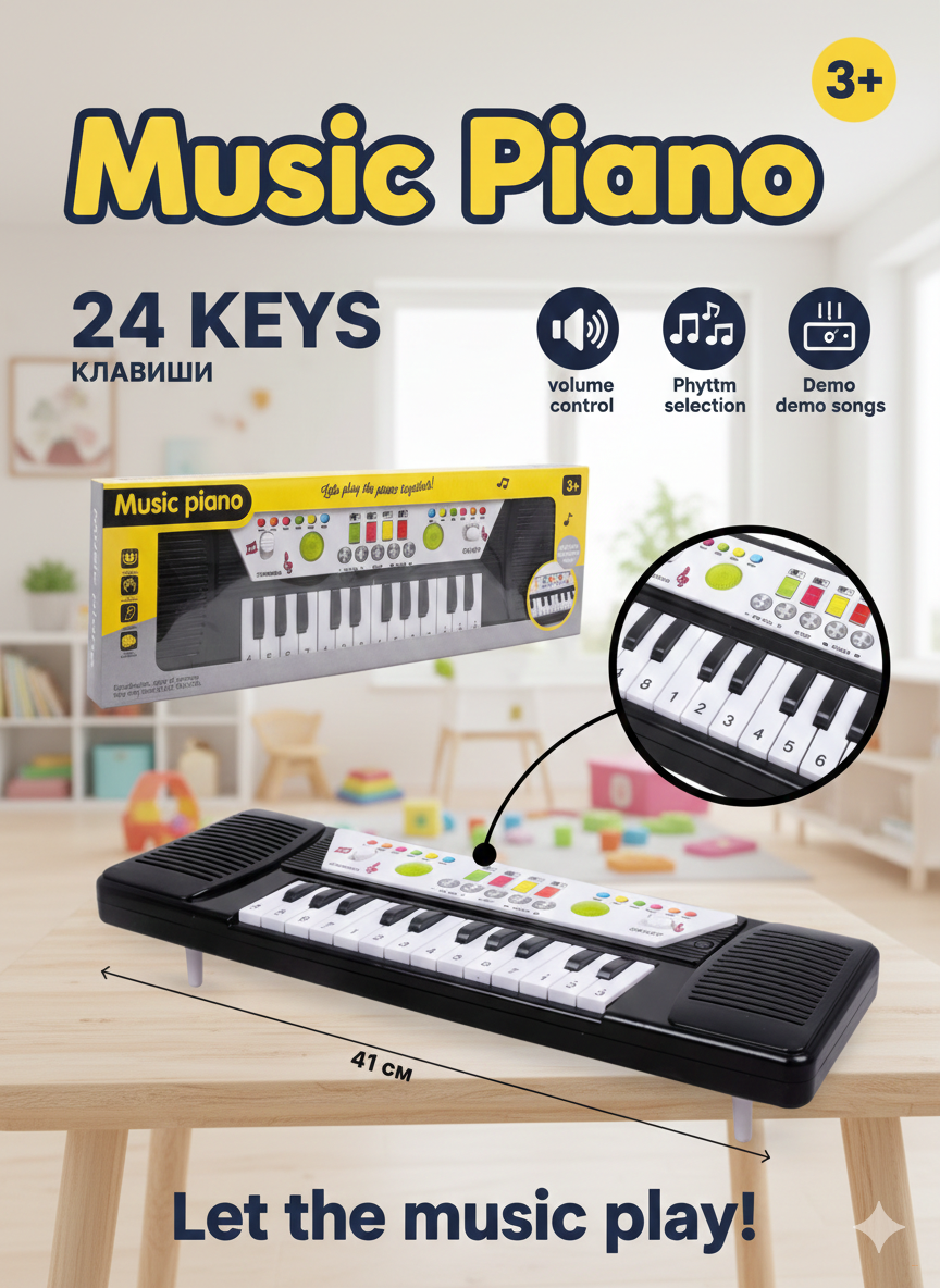 Детское музыкальное пианино Music Piano