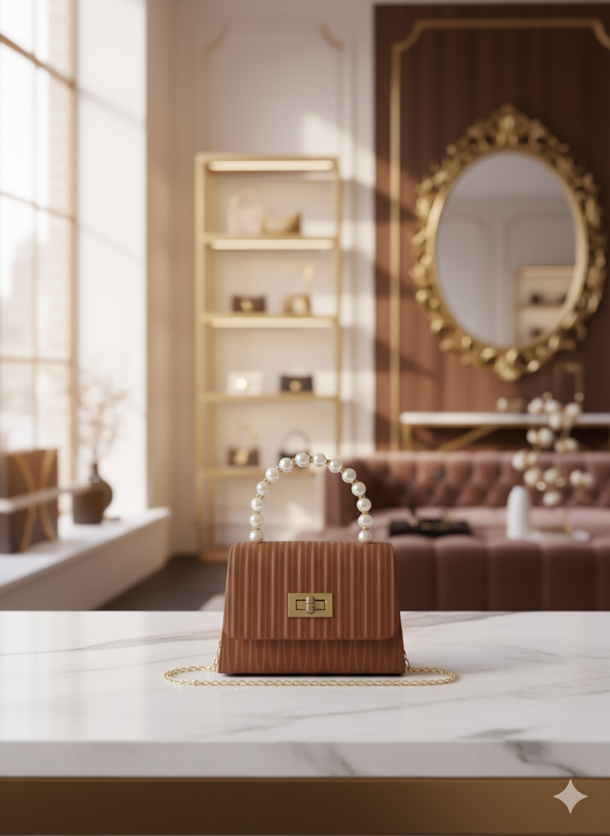 Миниатюрная сумка через плечо Merut Style с жемчужной ручкой