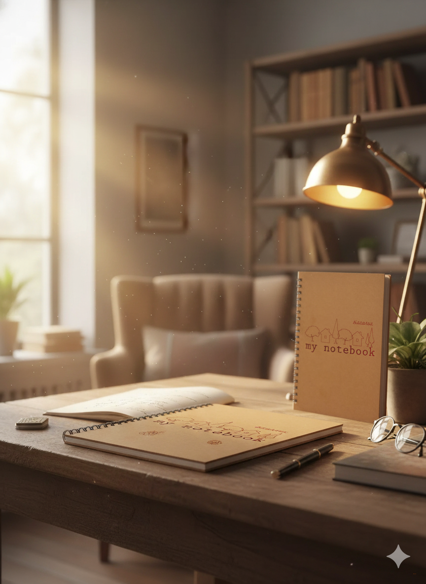 Тетрадь Kroyter, Эко, А5, 60 листов в клетку, на пружине, бежевая