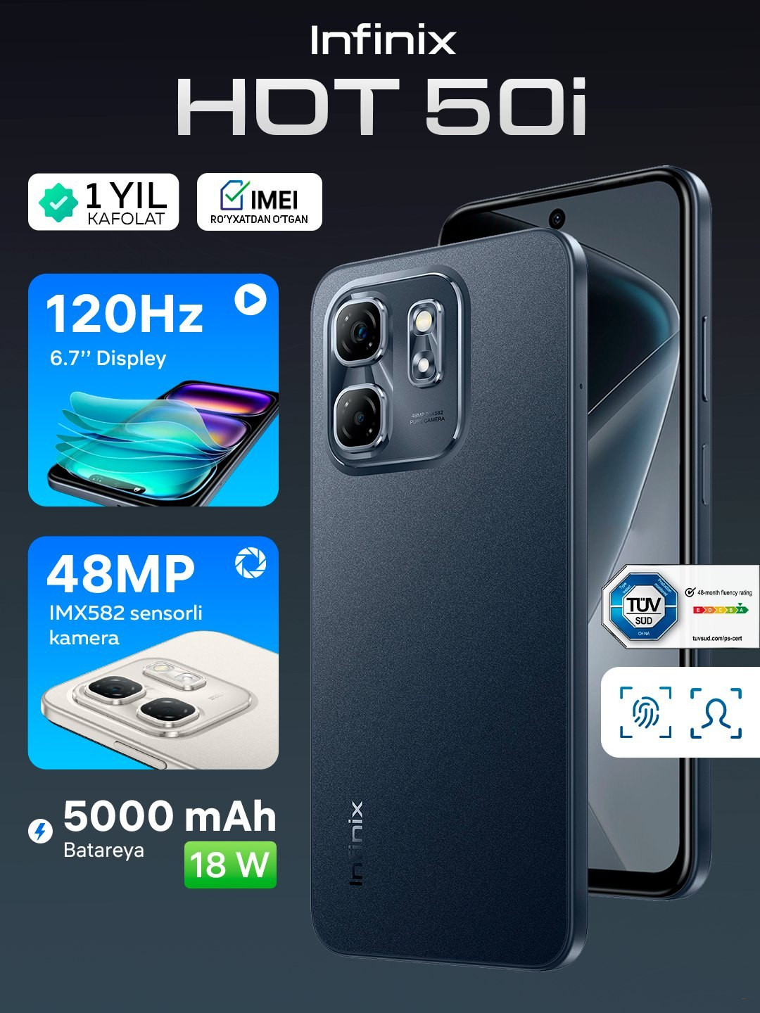 Infinix Hot 50i, 4/256 GB