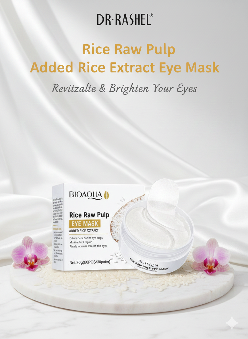 Патчи для глаз с рисовым пюре BIOAOUA, для увлажнение, морщин вокруг глаз и мешков