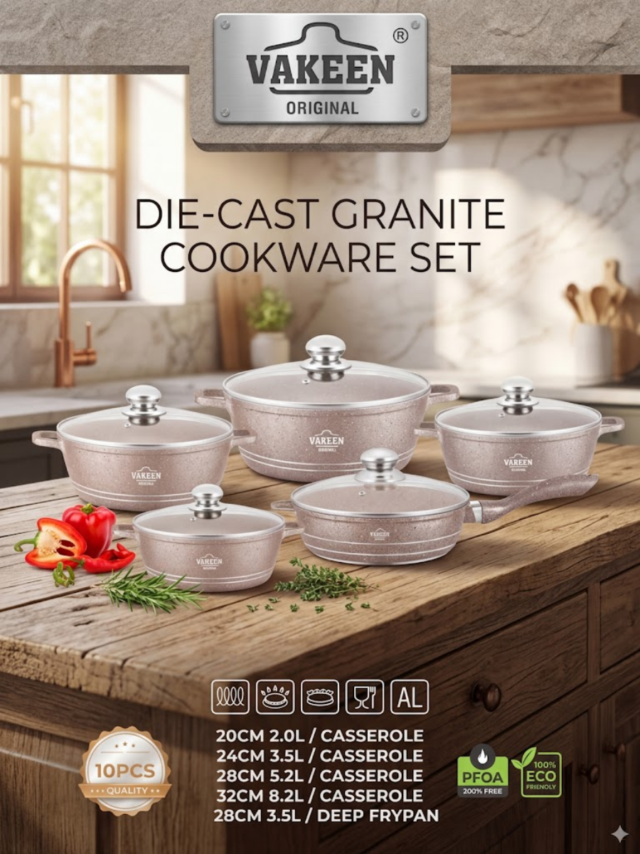 Набор гранитной посуды UAKEEN VK-8-3 (10 предметов)