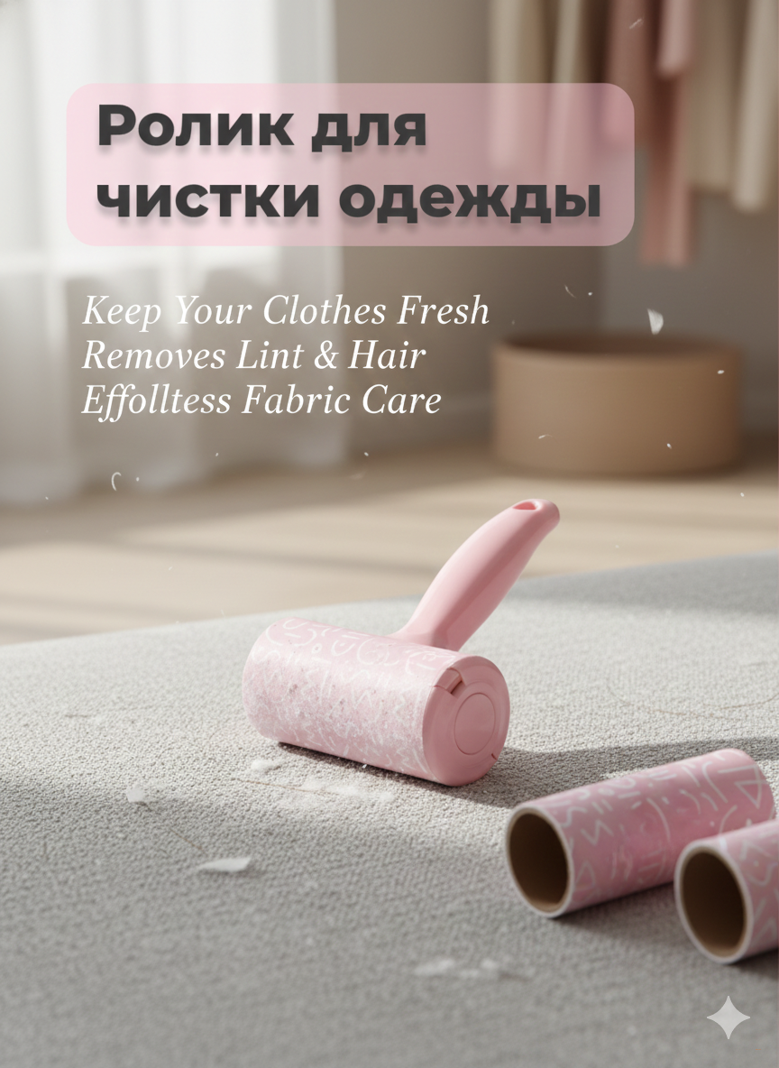 Липкий ролик для чистки одежды