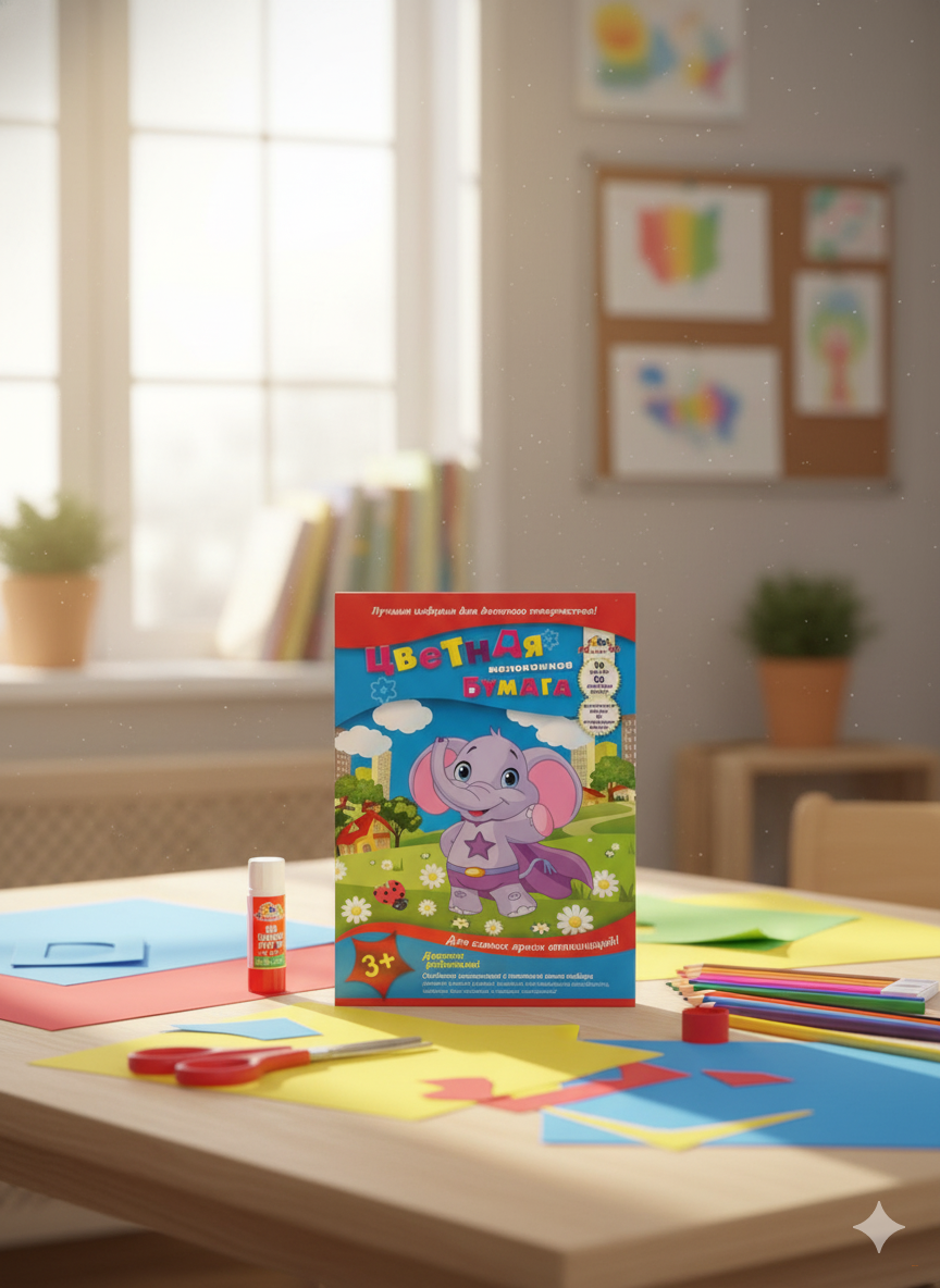 Цветная бумага Апплика, 16 л., 16 цв. A4, 16 л., разноцветный