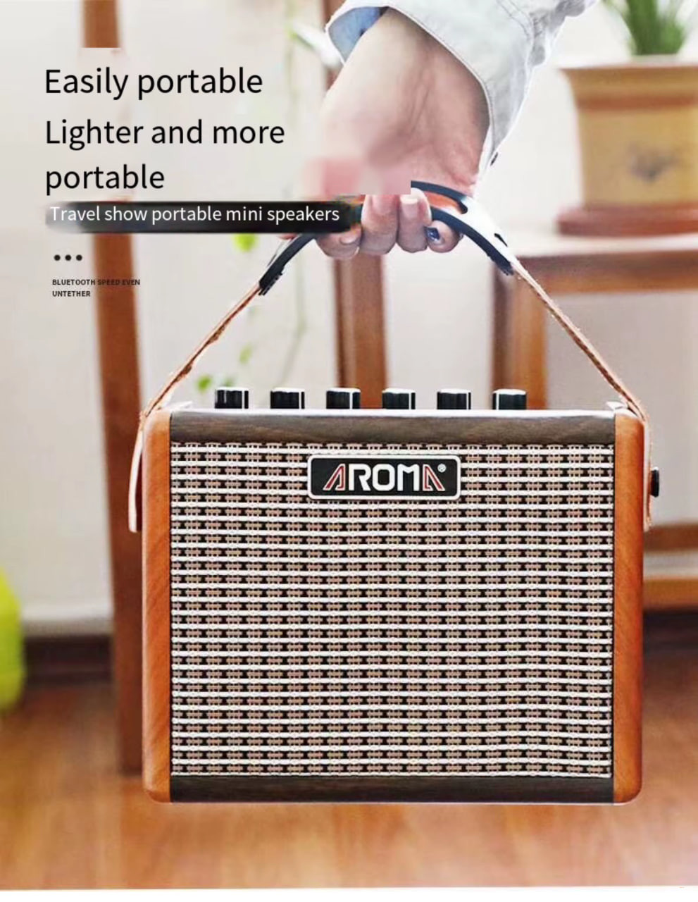 AROMA AG-15A портативный комбо усилитель для акустических инструментов 15 Вт, динамик 5" (8Ом)