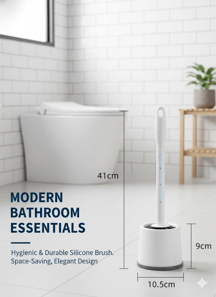 Ершик туалетный силиконовый с дозатором