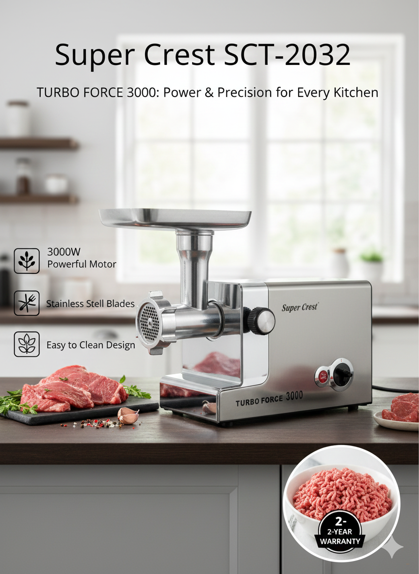 Мясорубка Super Crest SCT-2032, серебристый