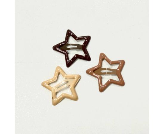 Набор детских заколок, 3 шт, звездочка, 3 см