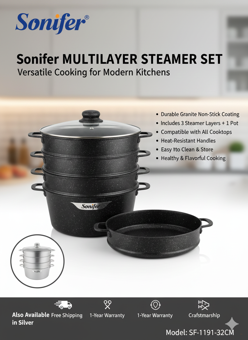 Профессиональная мантоварка Sonifer SF-1191 (32см 5 предметов)