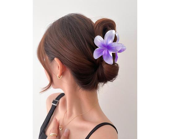 Заколка - цветок в Гавайском стиле, Летняя заколка - краб для волос, цветочек  5 см