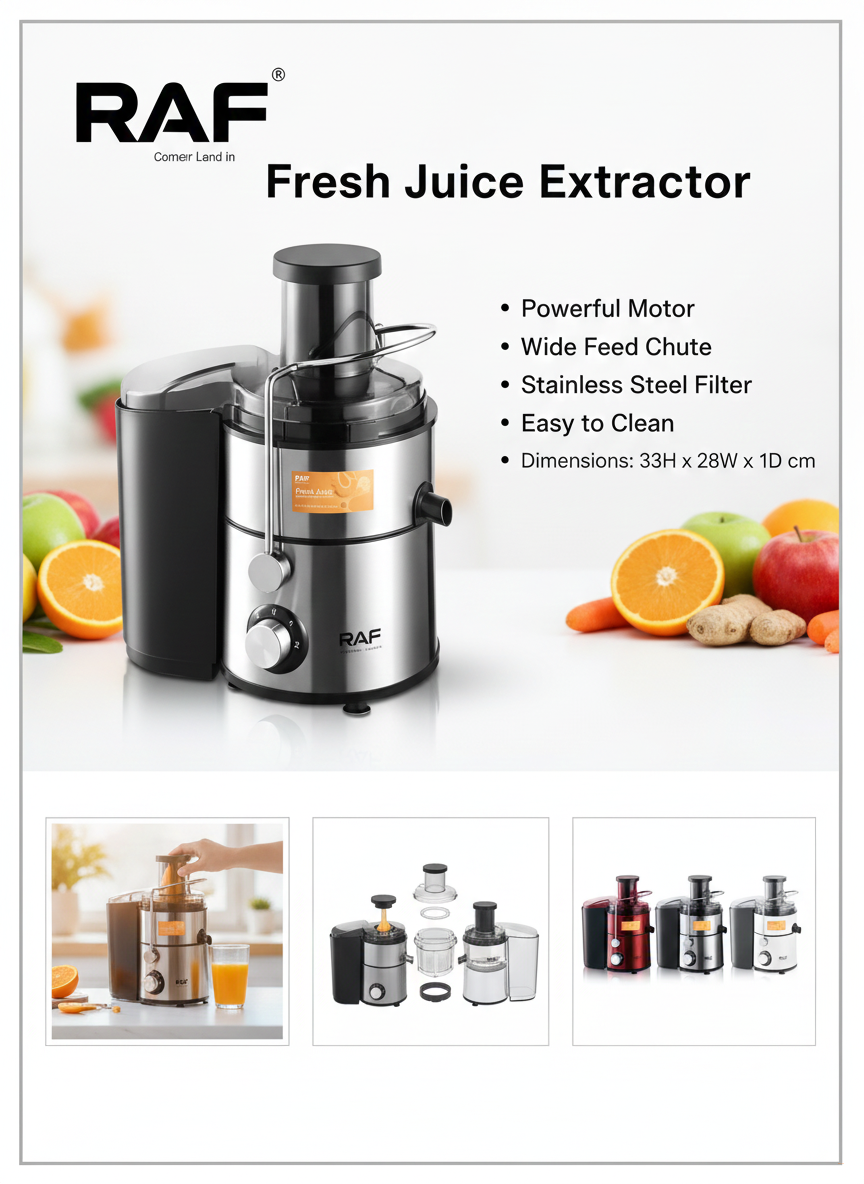 Соковыжималка RAF 4 в 1 R2806, стальной
