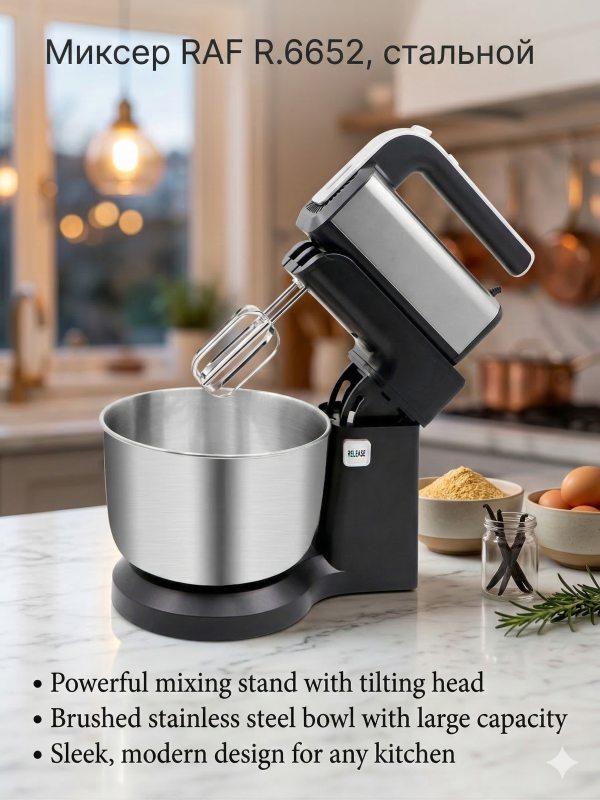 Стационарный миксер RAF R.6652 (1000 Вт)